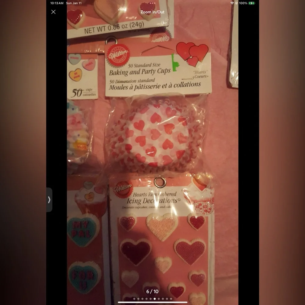 4pc WILTON CUPCAKE VALENTINE'S DECORATON KITS STYLE 1 new